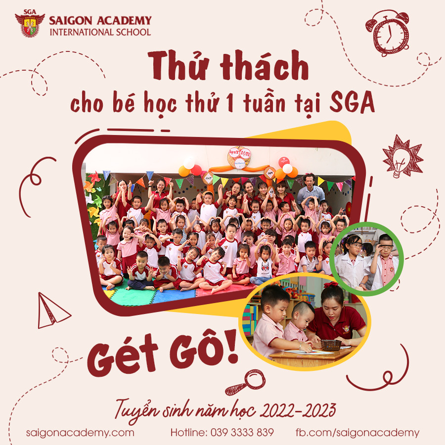 Trong mùa tuyển sinh năm học mới 2022 - 2023, SGA tưng bừng đón bé đến trường với vô vàn ưu đãi hấp dẫn